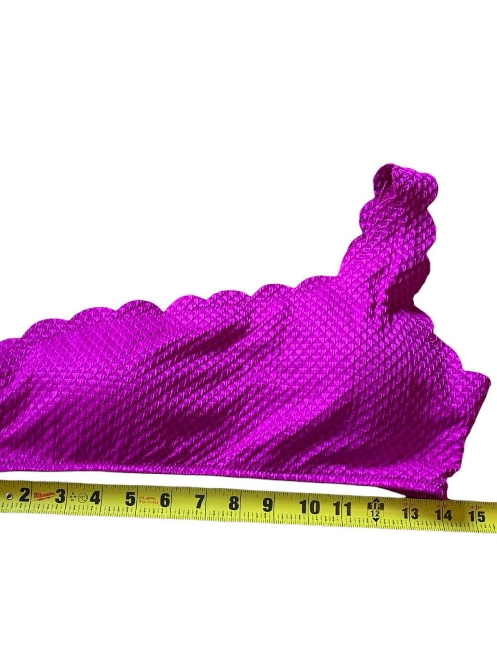One-Shoulder Scallop-Edge Bikini Top in Magenta - Picture 5 of 5